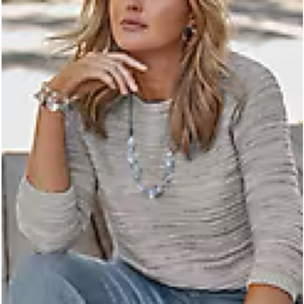 J. Jill Gray Crew Neck Sweater